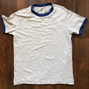 Simple gray tee with blue trim